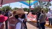 manifestaciones despiden a AMLO en Cajeme, Sonora: exigen solución de problemas.