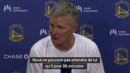 Warriors - Kerr : "Nous ne pouvons pas attendre de Curry qu'il joue 35 minutes"