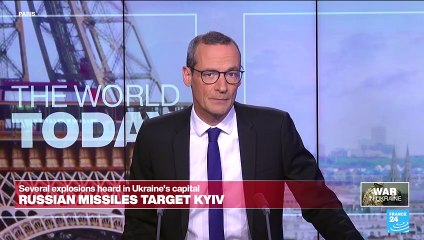 Several blasts heard in Kyiv as officials say missile debris falls on city