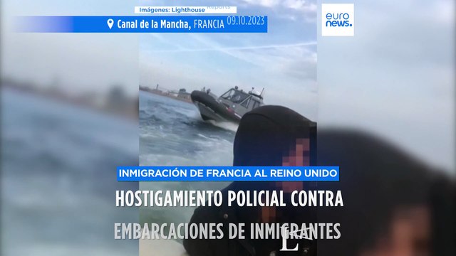Imágenes de hostigamiento peligroso de policías franceses a inmigrantes en el Canal de la Mancha