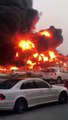 Ezplosion e incendio en aeropuerto de Dubai