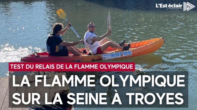 La flamme olympique sur la Seine à Troyes pour le test national du relais