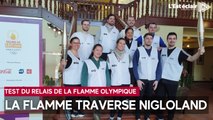 Le relais test de la flamme olympique traverse Nigloland