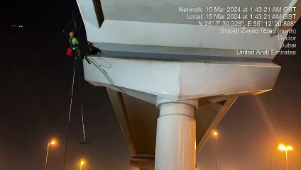 Dubai Viaduct Pier cleaning view #Viaduct #clean #ropeaccess #roadhike #ropeclean #dubaiclean