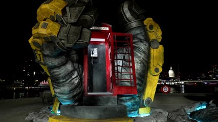 Life-like Godzilla and Kong sculptures arrive in London