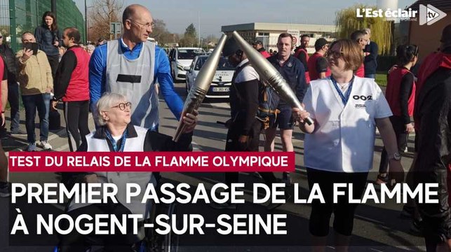 Premier passage de la flamme olympique à Nogent-sur-Seine pour le test du relais