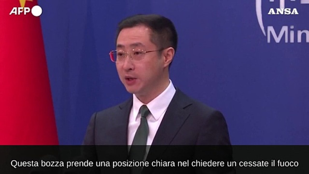 La Cina sostiene la nuova risoluzione Onu su cessate fuoco