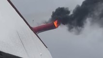 Video shows smoke pouring out of exhaust funnel after fire breaks out on cruise ship