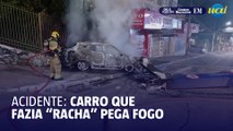 Carro pega fogo em Ribeirão das Neves