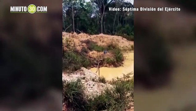 Ejército destruyó maquinaria para la minería ilegal de Los Caparros en el Bajo Cauca antioqueño