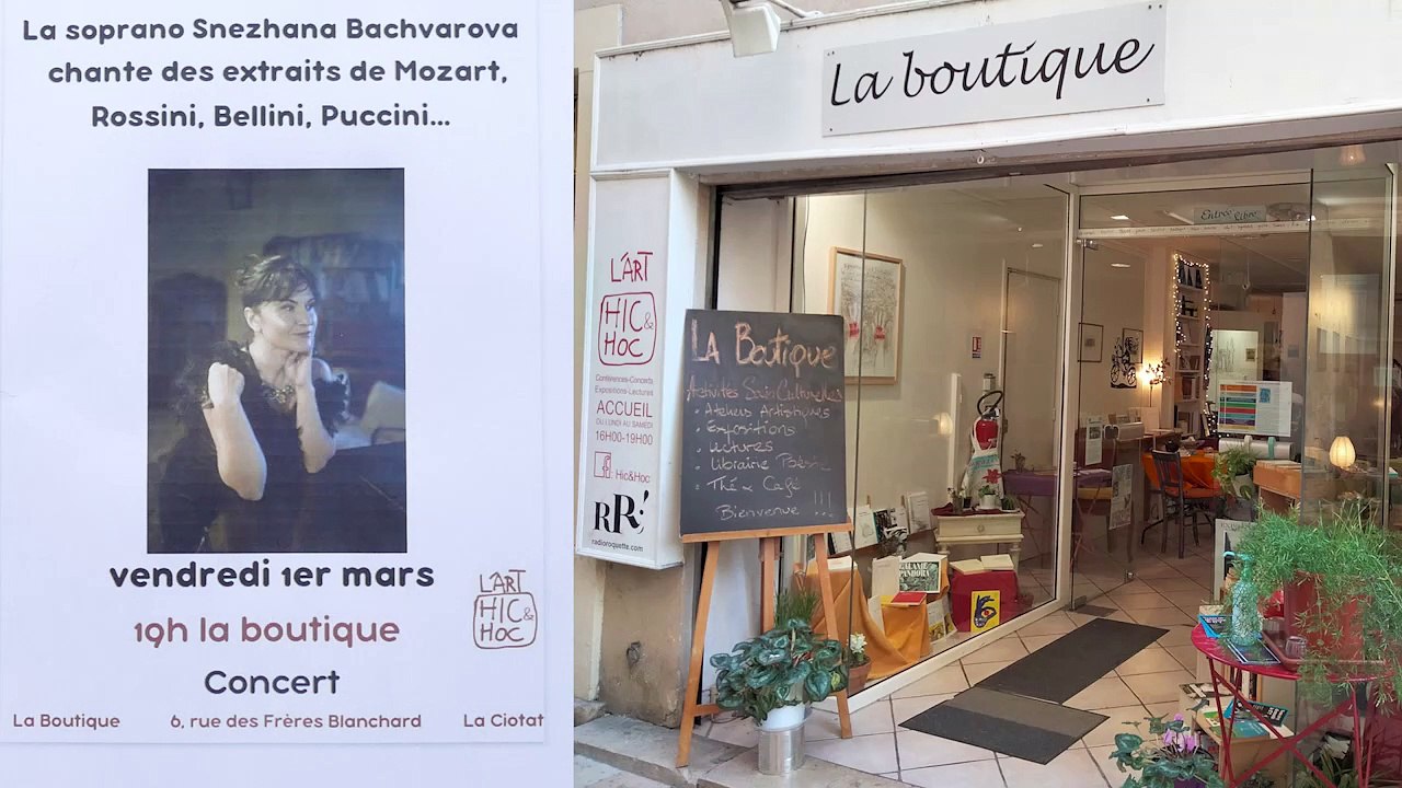 La soprano Snezhana Bachvarova à la Boutique - La Ciotat