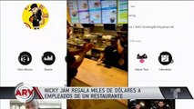 Nicky Jam regala miles de dólares a empleados de restaurante en Miami