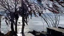 Çıldır Gölü buz kaplı manzarası görenleri büyüledi