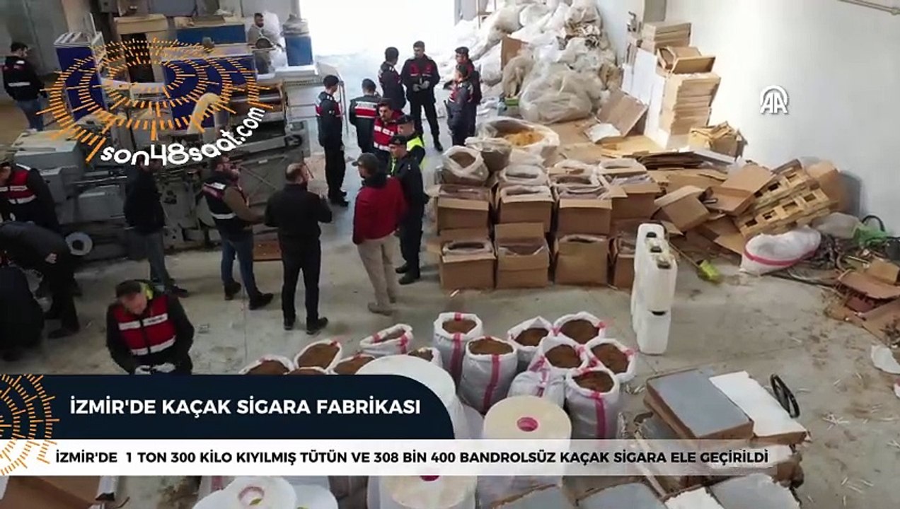 İzmir'de  "Sigara fabrikası" gibi çalışan depoya baskın düzenlendi
