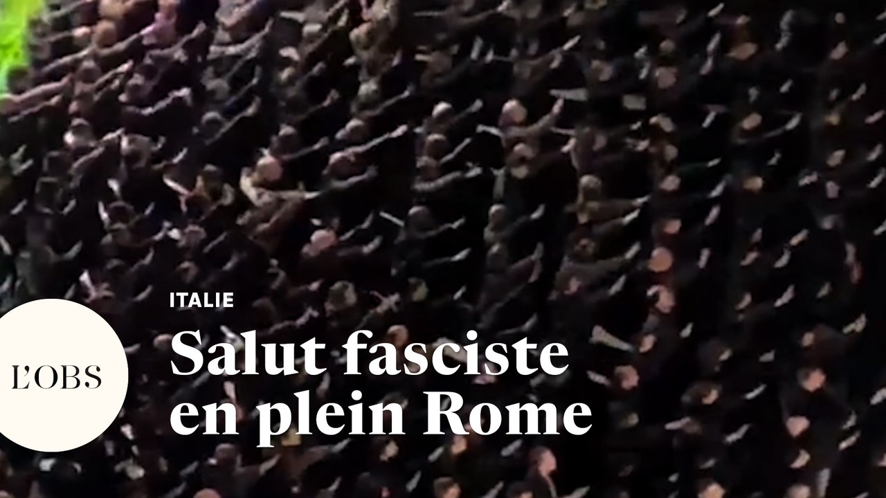 En Italie, les néofascistes effectuent des saluts "romains" lors de leur rendez-vous annuel à Rome