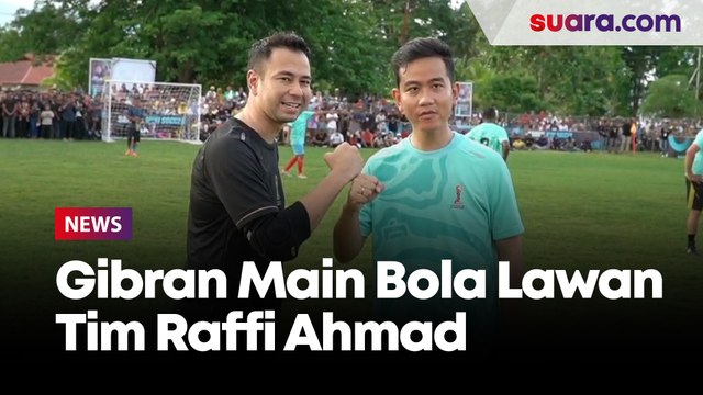 Lagi-lagi Gunakan Nama Samsul, Begini Momen Gibran Main Bola Lawan Tim Raffi Ahmad