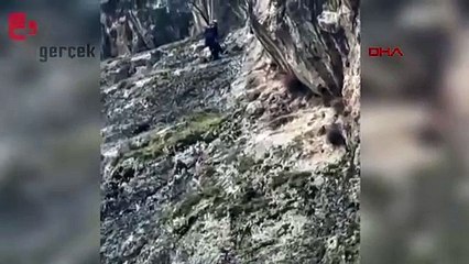 Kayalıklarda mahsur kalan keçi, üç gün sonra kurtarıldı