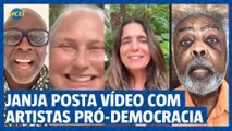 8 de janeiro: Janja posta vídeo com artistas defendendo democracia