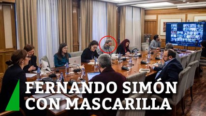 Fernando Simón, único con mascarilla en la reunión de García y el Consejo Interterritorial de Salud