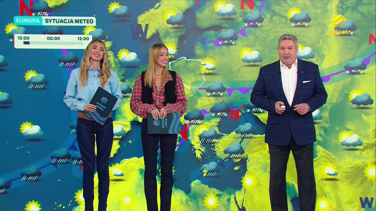 Marcelina Zawadzka i Ilona Krawczyńska Polska Pogoda w Polsat (08/01/2024)