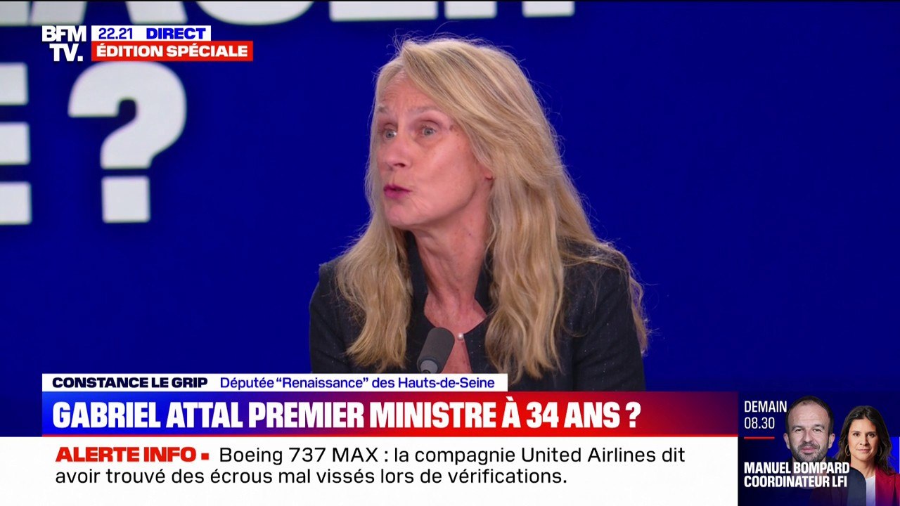 Changement de Premier ministre: "Gabriel Attal incarne à la fois l'avenir et une certaine forme d'autorité", pour Constance Le Grip (Renaissance)