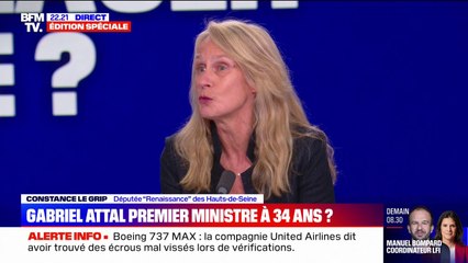 Changement de Premier ministre: "Gabriel Attal incarne à la fois l'avenir et une certaine forme d'autorité", pour Constance Le Grip (Renaissance)