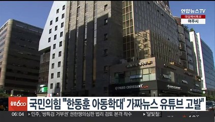 국민의힘 "'한동훈 아동학대' 가짜뉴스 유튜브 채널 고발"
