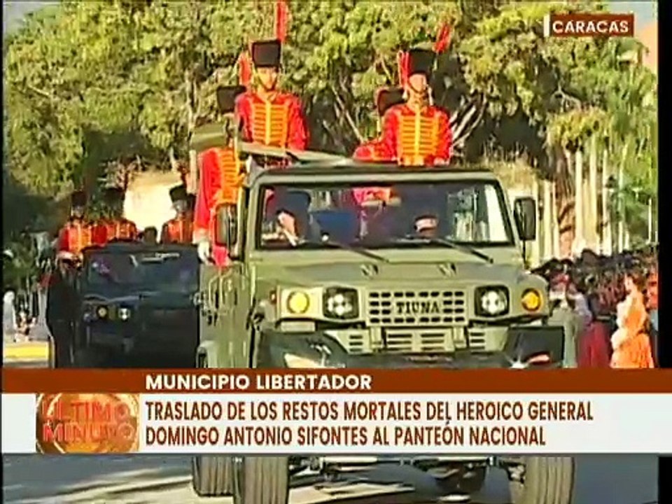 Restos mortales del Gral. Domingo Antonio Sifontes llegan a la AMEB en Caracas