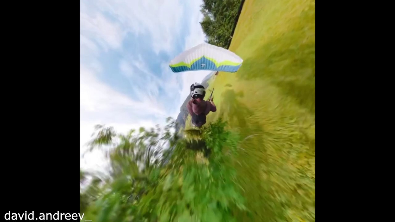 Close call for paraglider