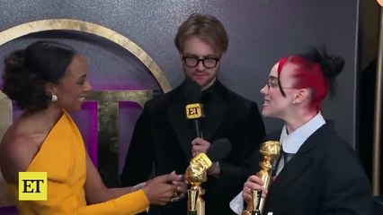 Billie Eilish REACTS to Golden Globe Win (Exclusive)