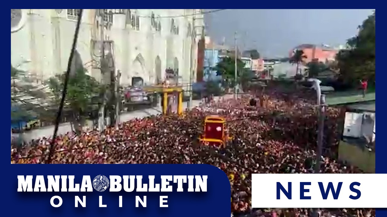 Black Nazarene arrives at San Sebastian Church for the traditional “Dungaw”