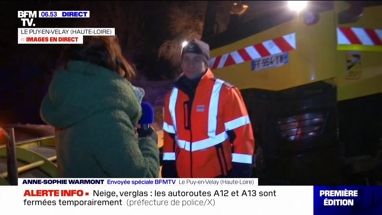 "Le risque aujourd'hui, c'est le regel des chaussées": en Haute-Loire, les saleuses et déneigeuses mobilisées pour sécuriser les routes