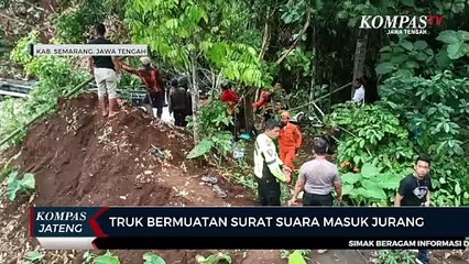 Truk Bermuatan Surat Suara Masuk Jurang di Kabupaten Semarang