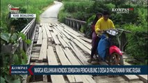 Warga Keluhkan Kondisi Jembatan Penghubung 3 Desa di Paguyaman yang Rusak