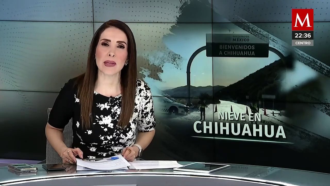 Chihuahua bajo la nieve, cierre de carretera por intensa nevada