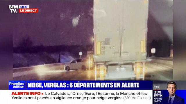 Neige et verglas: les images d'un accident sur l'A12
