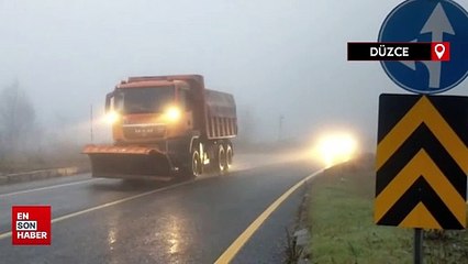 Bolu Dağı'nda sis ve sağanak etkili oldu