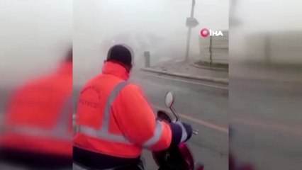 5 katlı bina kepçenin üzerine çöktü