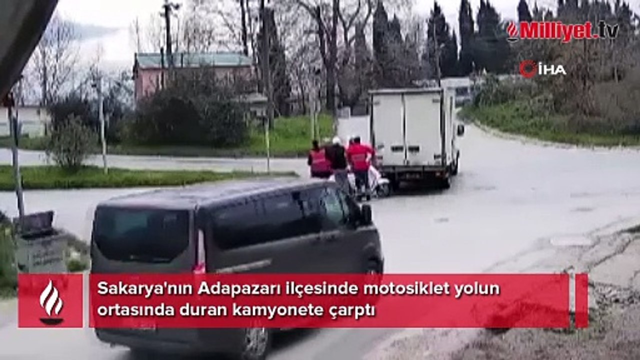 Kazada kaskın önemi: Kamyonete çarptı, yara almadan kurtuldu