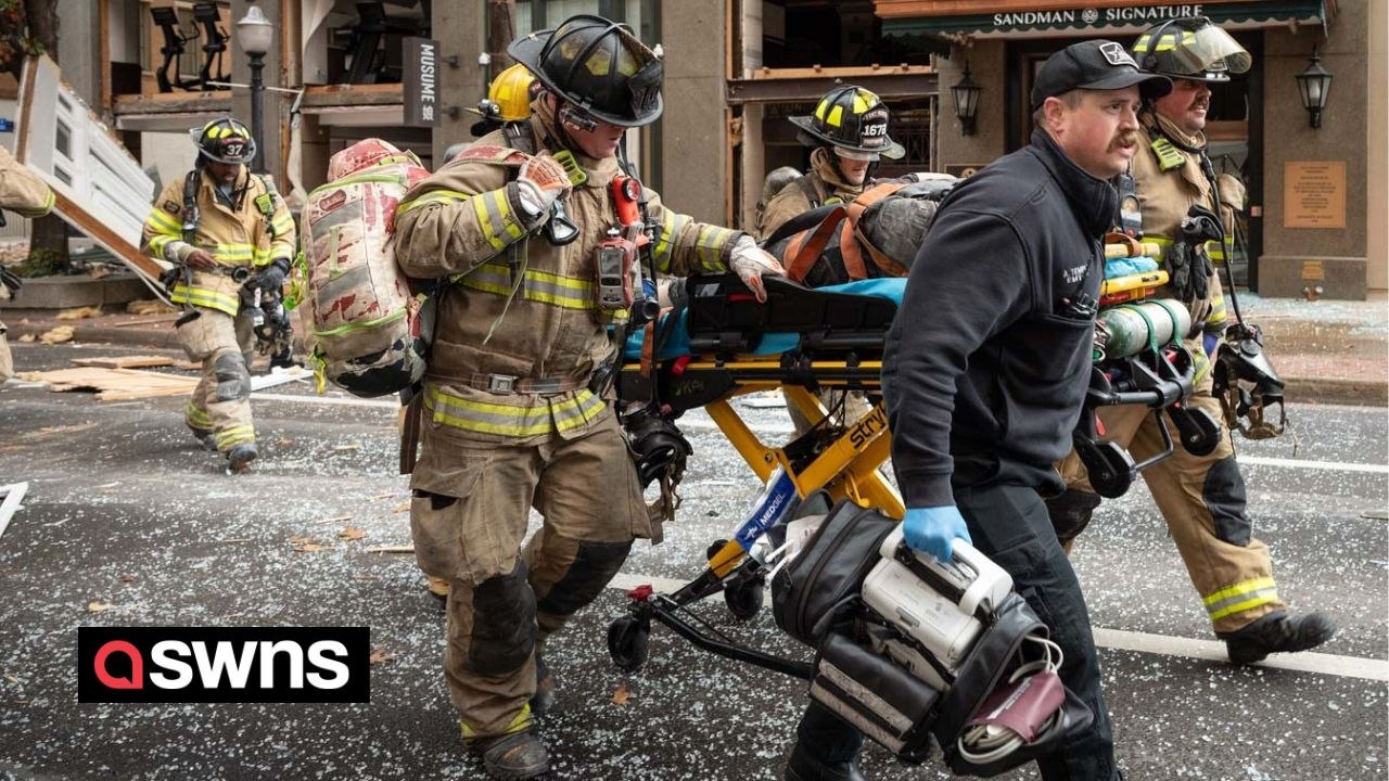 Video shows police cordon and debris scattered after explosion in Fort Worth, Texas