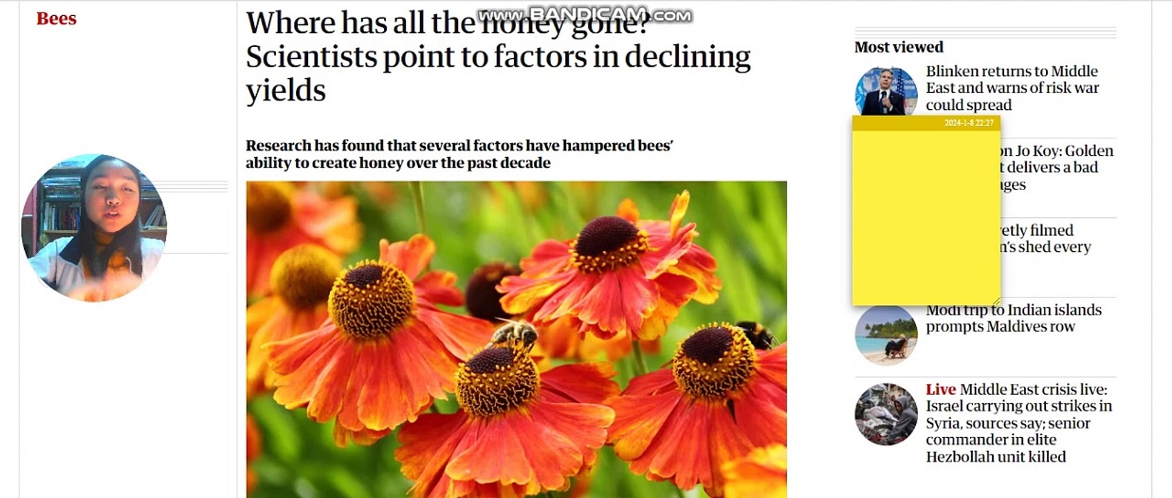 The Decline of Honey Yields Day 6 Newsreading