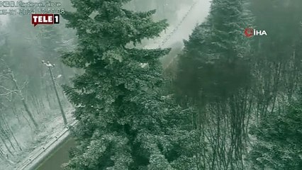 Abant Gölü ve Kartepe'de yıl ilk karı başladı