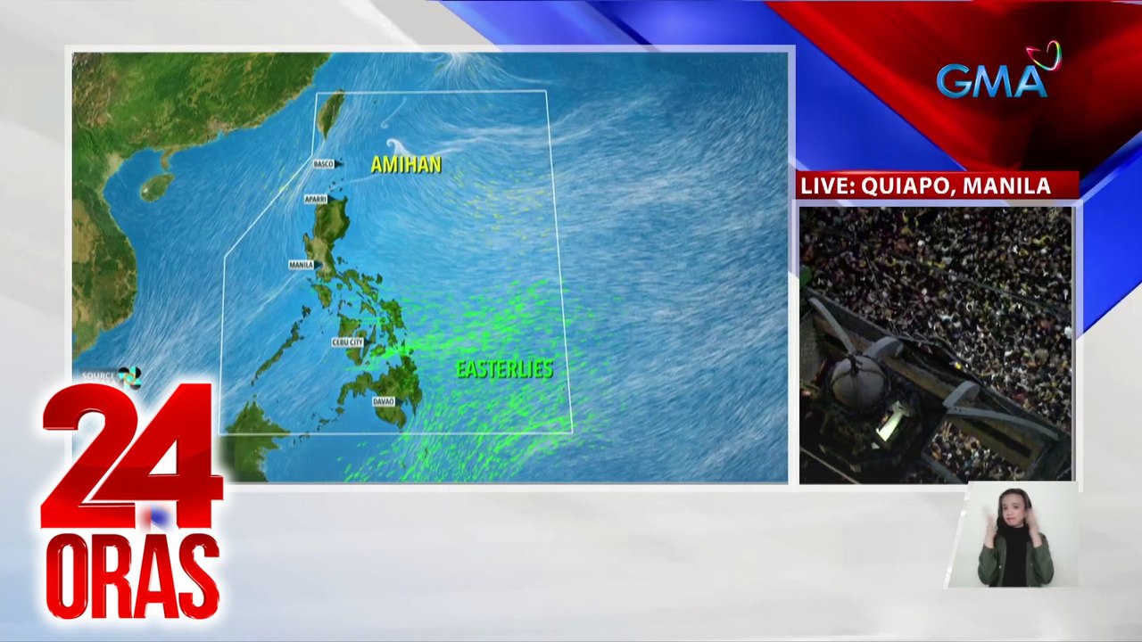 Epekto ng shear line, bahagyang nawala; easterlies at localized thunderstorms, posible pa ring magpa-ulan - Weather update today (January 9, 2024) | 24 Oras