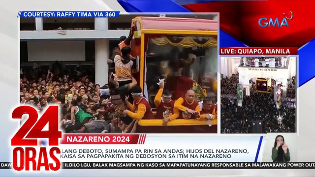 Ilang deboto, sumampa pa rin sa andas; Hijos del Nazareno, kaisa sa pagpapakita ng debosyon sa Itim na Nazareno | 24 Oras