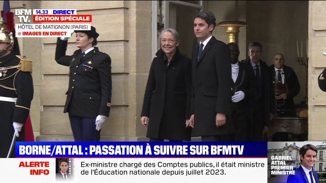 Gabriel Attal est arrivé à Matignon pour la passation de pouvoir avec Élisabeth Borne