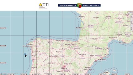 Simulación realizada por el Gobierno vasco del vertido de pellets en Galicia