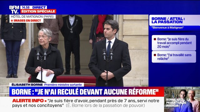 Élisabeth Borne: Il reste du chemin pour l'égalité entre les femmes et les hommes lors de la passation de pouvoir avec Gabriel Attal