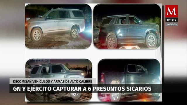 Capturan a 6 presuntos sicarios en Sonoyta; decomisan vehículos y armas de alto calibre