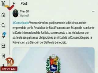 Comunicado | Venezuela exalta acciones por la Rep. de Sudáfrica ante hechos inhumanos por Israel