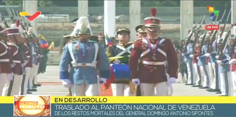 Download Video: Restos del General Domingo Antonio Sifontes arriban al Panteón Nacional de Venezuela